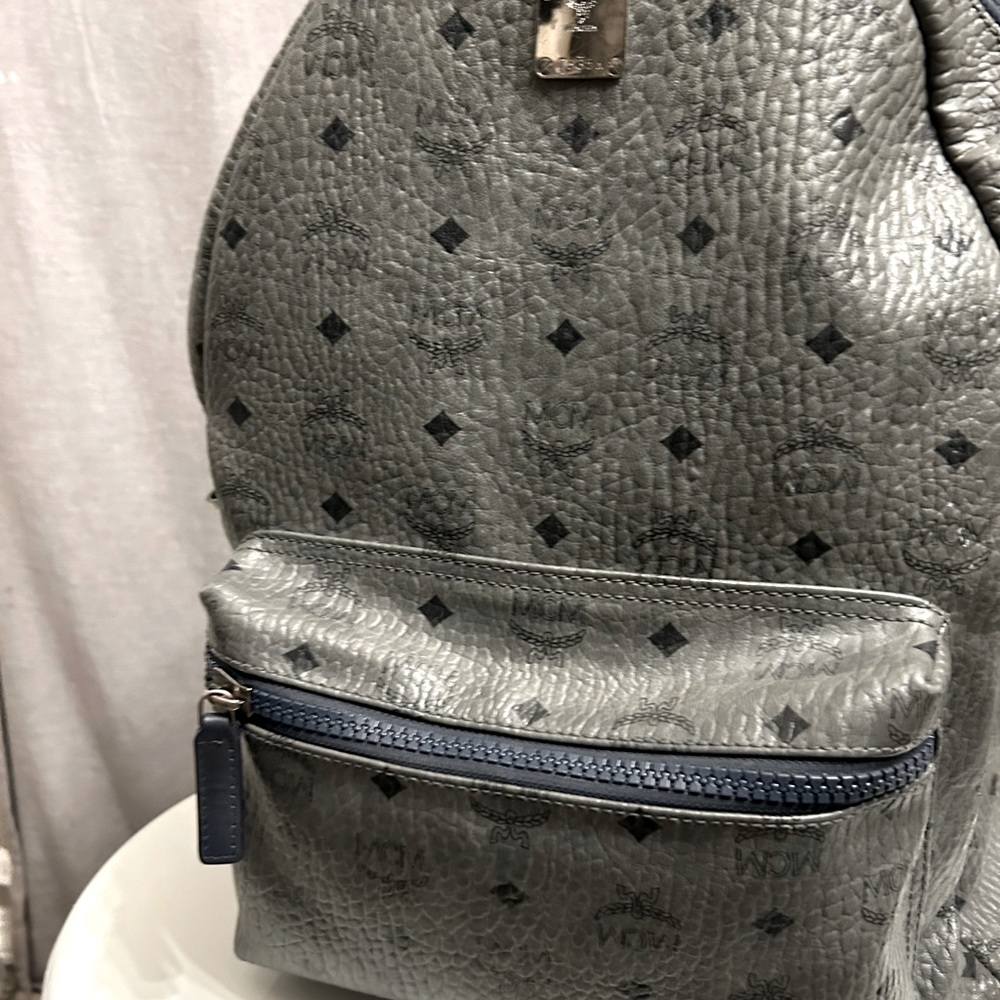 Large Authentic MCM Blue/ Grey Book Bag. Less than 1 year old. Lifetime warranty